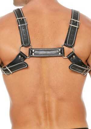 Z Series Chest Bulldog Harness - Leather - Black/Black-L/XL