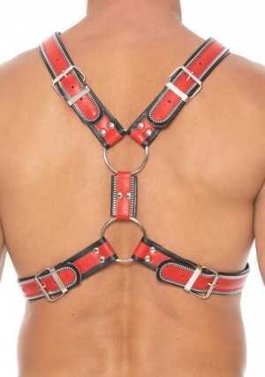 Z Series Scottish Harness - Leather - Black/Red - L/XL