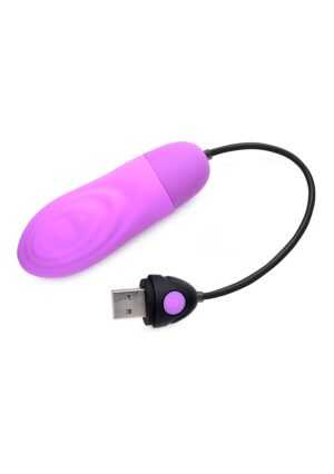 7X Pulsing Rechargeable Silicone Bullet - Purple - Afbeelding 3