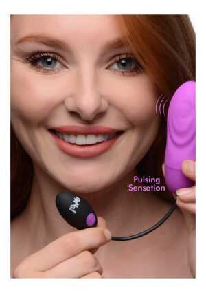 7X Pulsing Rechargeable Silicone Bullet - Purple - Afbeelding 5