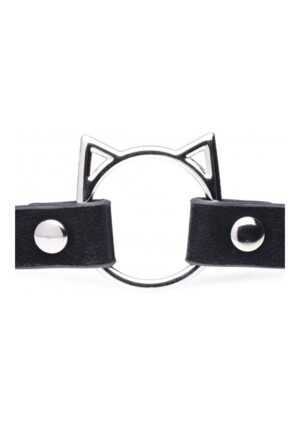 Kinky Kitty Ring Slim Choker - PU leather - Black - Afbeelding 4