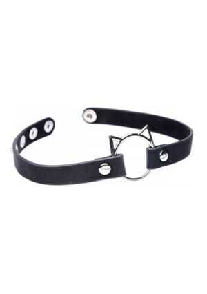 Kinky Kitty Ring Slim Choker - PU leather - Black - Afbeelding 5