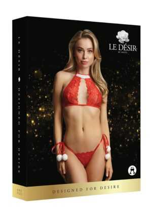 Snow Angel Lace Lingerie Set OS - Red - Afbeelding 3