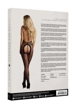 Crotchless Leopard Bodystocking - Black - O/S - Afbeelding 10