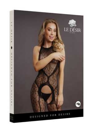 Crotchless Leopard Bodystocking - Black - O/S - Afbeelding 9