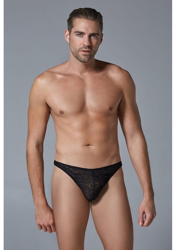 Leopard Thong - Black - L/XL