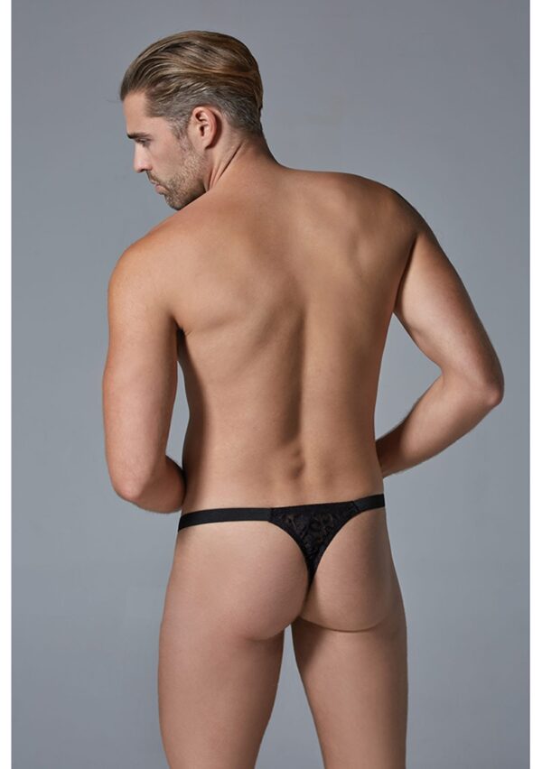 Leopard Thong - Black - S/M