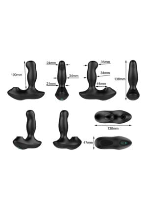 REVO AIR Remote Control Prostate Massager Suction - Black