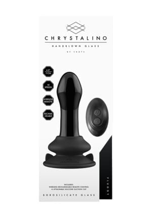 Pluggy - Glass Vibrator - With Suction Cup and Remote - Rechargeable - 10 Speed - Black - Afbeelding 3