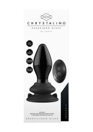 Stretchy - Glass Vibrator - With Suction Cup and Remote - Rechargeable - 10 Speed - Black - Afbeelding 3