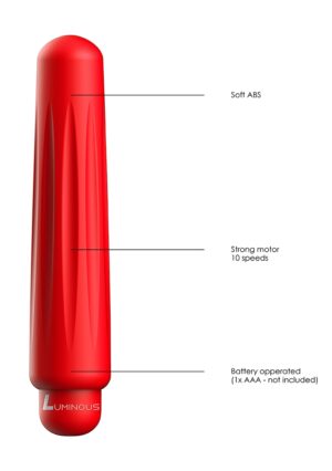 Delia - ABS Bullet With Sleeve - 10-Speeds - Red - Afbeelding 5