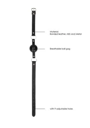 Breathable Ball Gag - With Bonded Leather Straps - Afbeelding 6