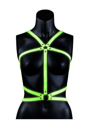 Body Harness - Glow in the Dark - Neon Green/Black - L/XL - Afbeelding 4