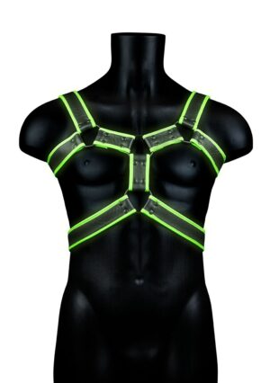 Body Harness - Glow in the Dark - Neon Green/Black - L/XL - Afbeelding 5