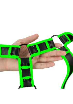 Body Harness - Glow in the Dark - Neon Green/Black - L/XL - Afbeelding 7