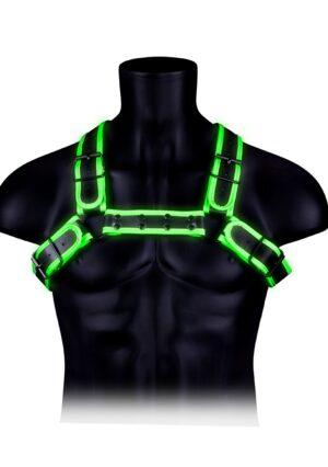 Buckle Bulldog Harness - GitD - Neon Green/Black - L/XL - Afbeelding 4