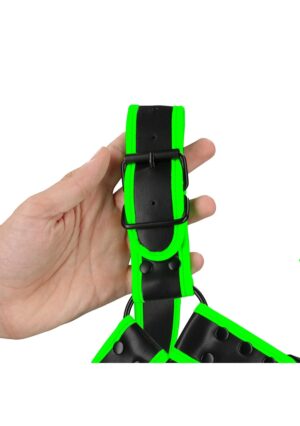 Buckle Bulldog Harness - GitD - Neon Green/Black - L/XL - Afbeelding 5