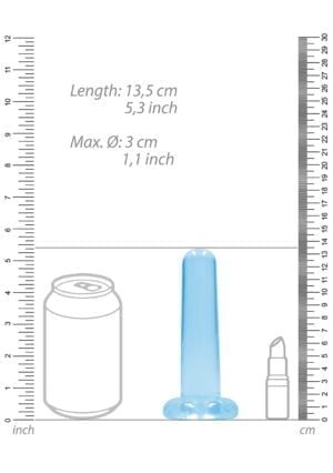 5.3'' / 13.5cm Non Realistic Dildo Suction Cup - Blue - Afbeelding 3