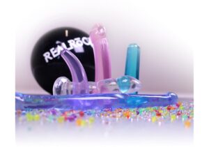 5.3'' / 13.5cm Non Realistic Dildo Suction Cup - Blue - Afbeelding 6