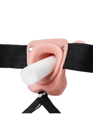 Vibrating Hollow Strap-on with Balls - 7'' / 18 cm - Flesh - Afbeelding 5