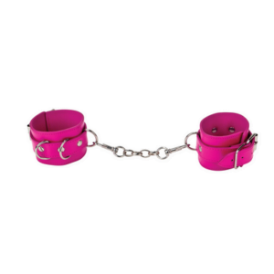leather cuffs pink