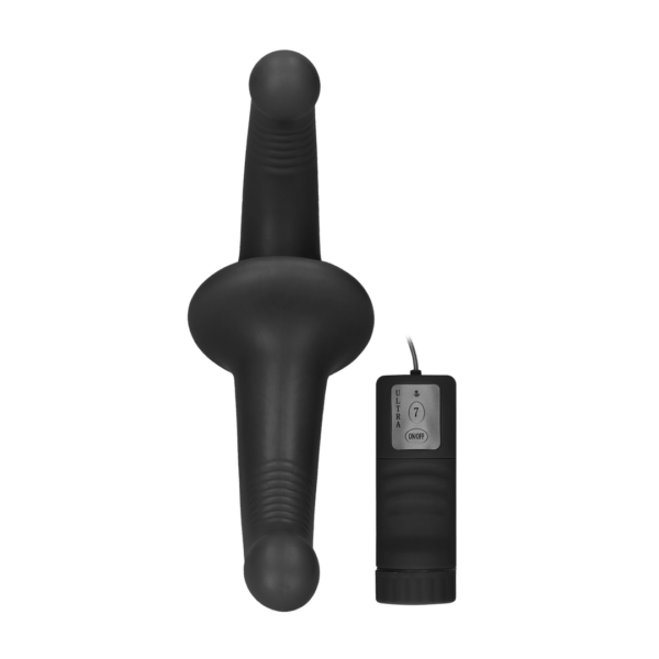 Ouch! - Vibrating Silicone Strapless Strapon - Black