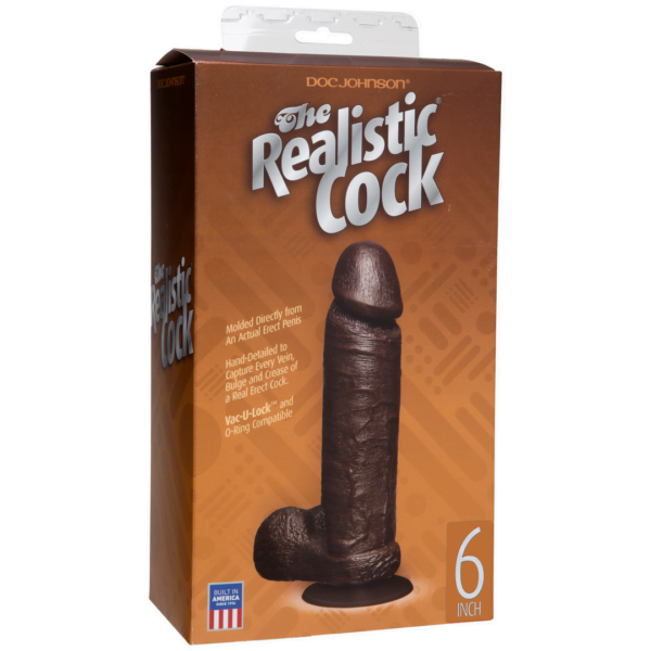 The Realistic Cock - Vac-U-Lock Suction Cup - 6 Inch - Black