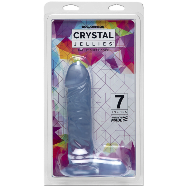 Crystal Jellies - 7 Inch Ballsy Super Cock - Transparent