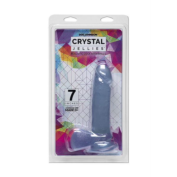 7 Inch Realistic Cock with Balls - Clear