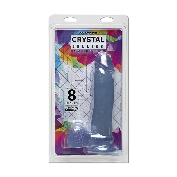 8 Inch Realistic Cock with Balls - Clear