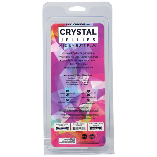 Crystal Jellies - Medium Butt Plug - Transparent