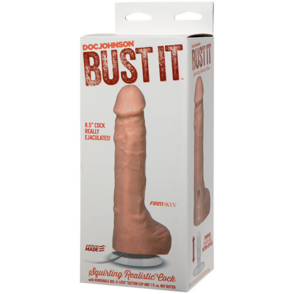 Squirting Realistic Cock - 1 oz. Nut Butter - White