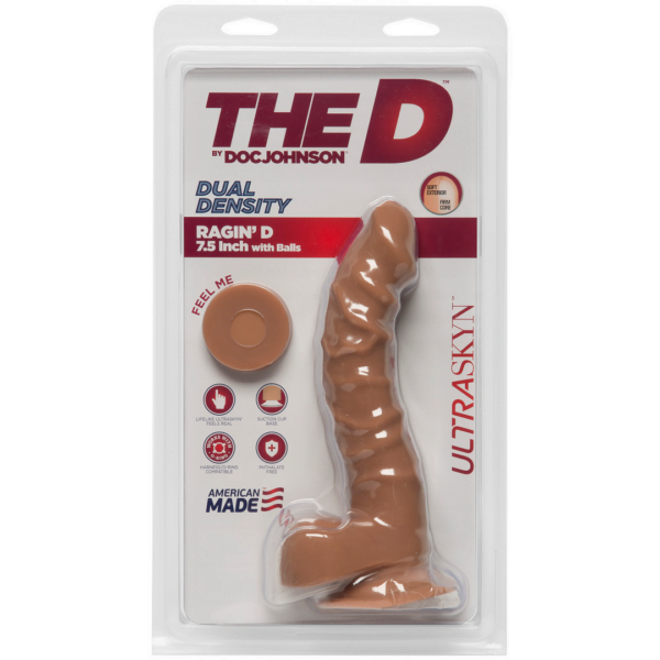 The D - Ragin' D with Balls - 7.5 Inch - Caramel