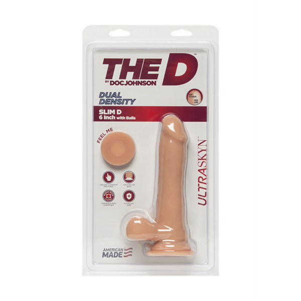 The D - Slim D - 6.5 Inch with Balls - Flesh