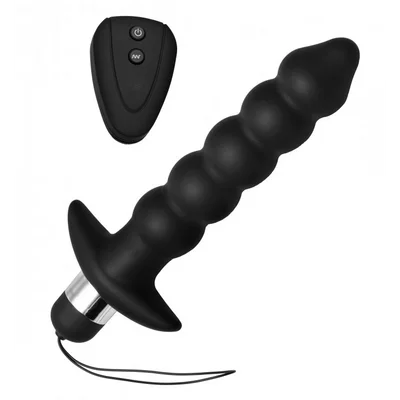 Master Series - Wireless Black Vibrating Anal Beads Remote