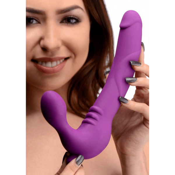 ROYAL REVOLVER Vibrating Silicone Strapless Strap On - Purpl