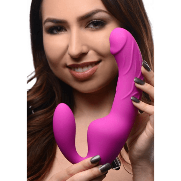 ROYAL RIDER Vibrating Silicone Strapless Strap On  - Purple