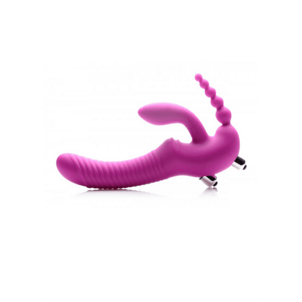 REGAL RIDER Triple G Vibrating Silicone Strapless Strap On -