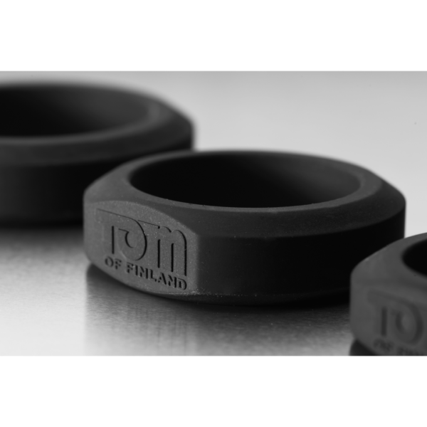 Tom Of Finland - 3 Piece Silicone Cock Ring Set - Black