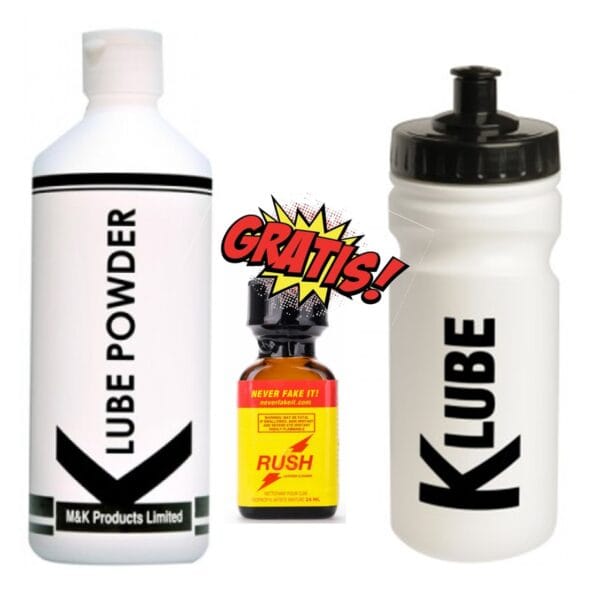 k lube (200gr poeder voor 20 ltr glijmiddel) & shaker